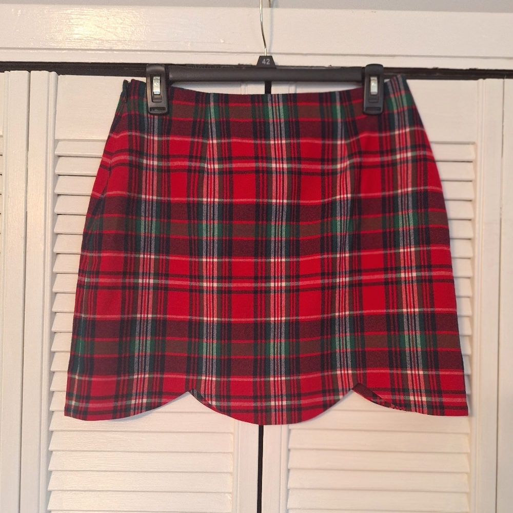 Vineyard vines scalloped red wool mini skirt sz 2 *D2 - Picture 5 of 7